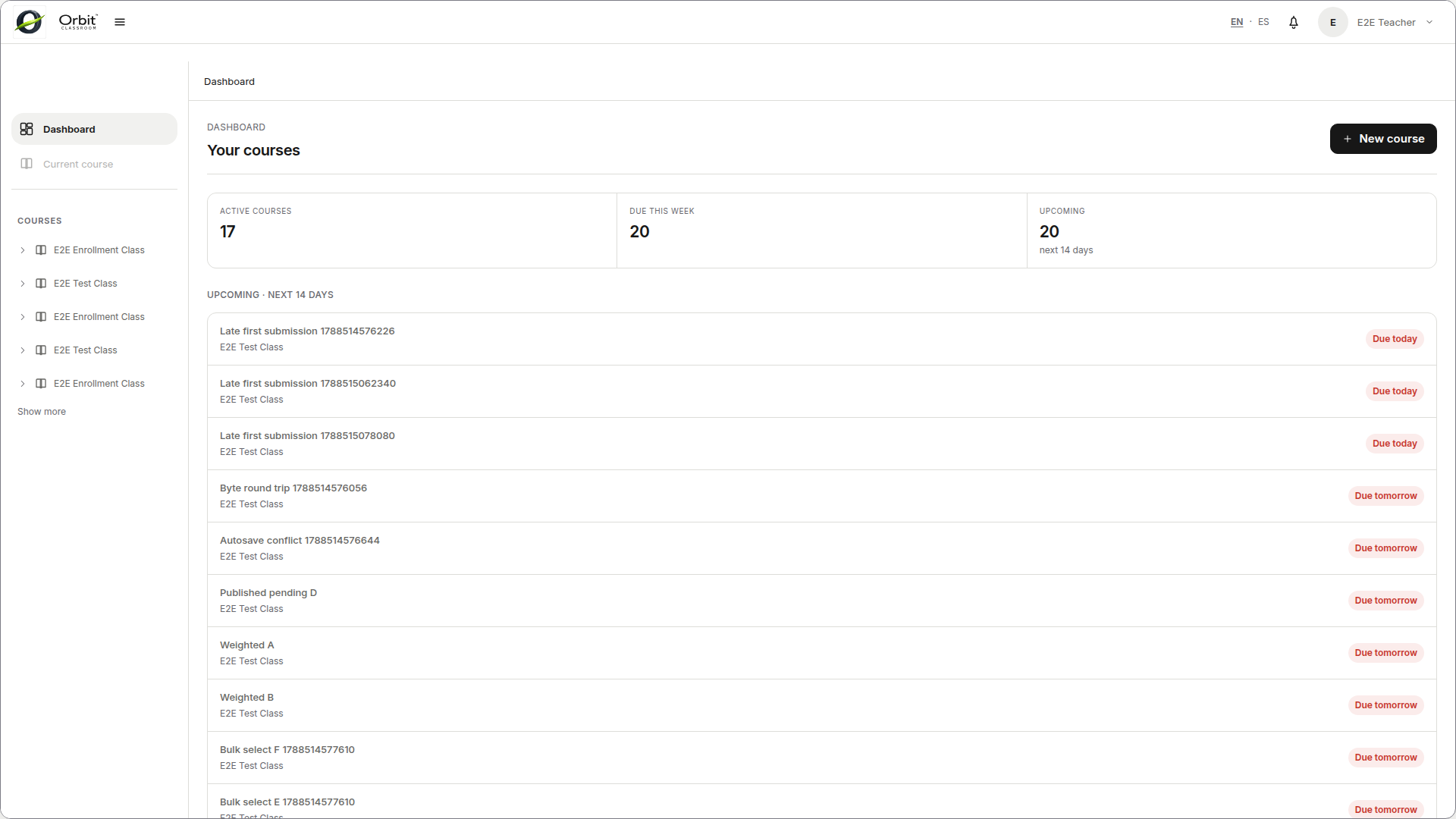 Orbit dashboard