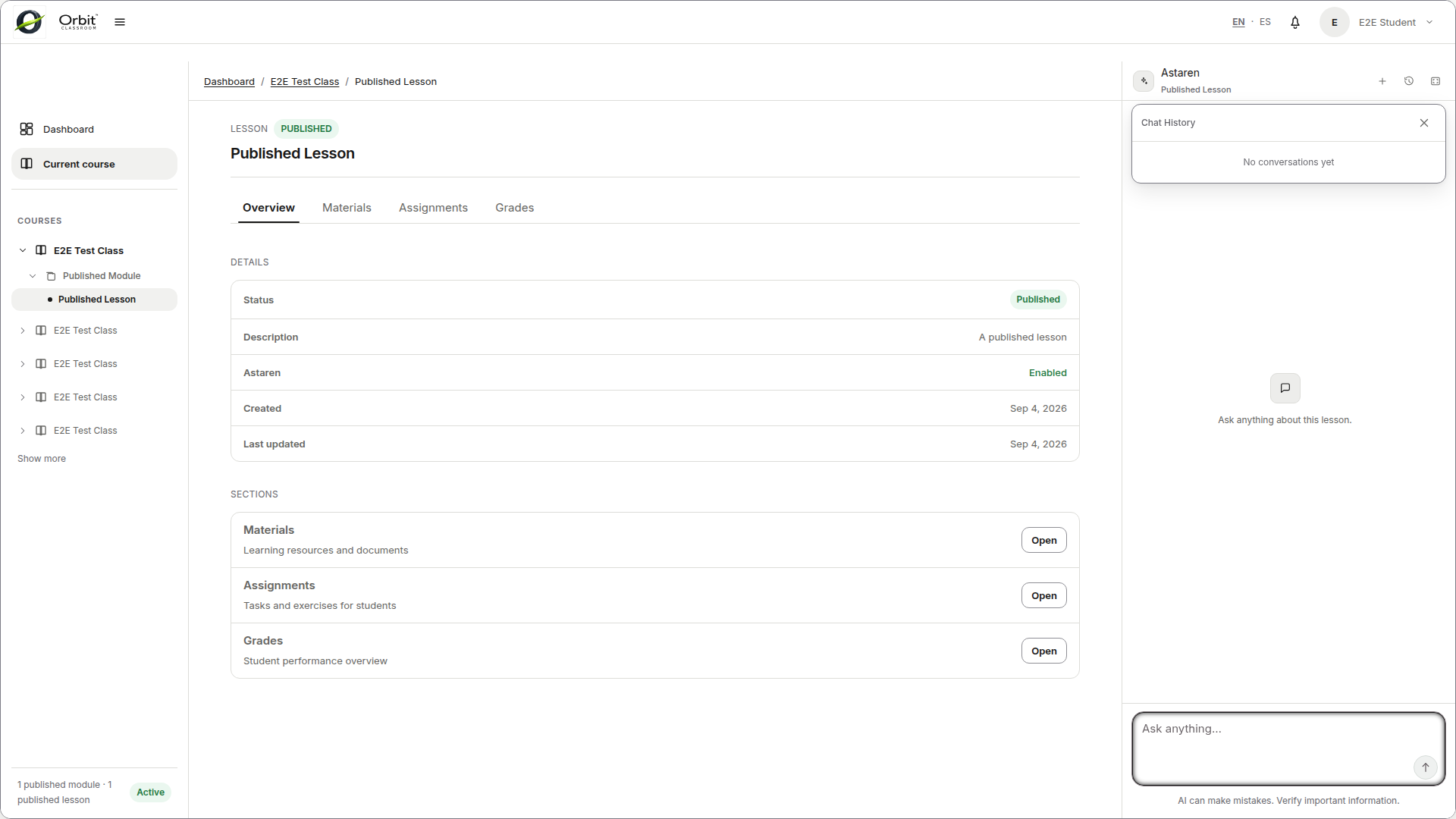 Chat history and lifecycle controls